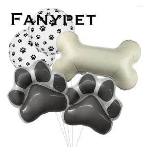 Decoração de festa 5pcs animais de estimação balões de papel alumínio Let's Pawty Balloon Supplies Padas Prints Decorações de aniversário
