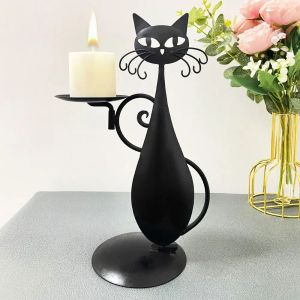 Holders Black for Cat Candle Holder Vintage Candlestick Desktop Candle Stand Decor Decor for Farmhouse Party Centerpiece Prezent