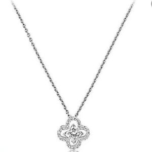 Designer necklace L hollow four-leaf clover pendant necklace V electroplated platinum diamond luxury brand platinum clover necklace exquisite gift with box