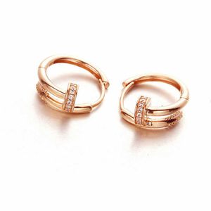 Personalized surround design earrings Rose Gold Diamond Earrings Colored Simple and with cart original rings