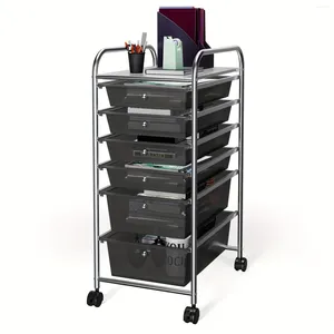 Kök Storage Costway 6 Drawer Rolling Cart Scrapbook Paper Office Organizer Black