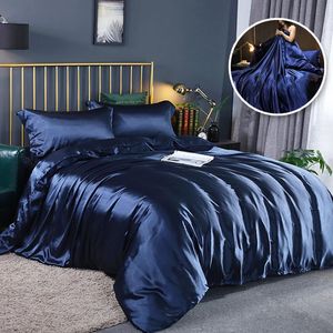 Silky Bedding Duvet Cover Super Soft Solid Home Comforter with Zipper Closure 23pcs Envelop Pillowcase 240506