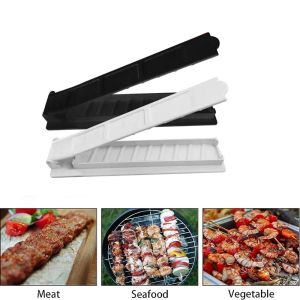 Aksesuarlar Tek Satır Kabab Maker BBQ ET SKEWER MAKİNE KEBAB PRES MAKER YENİ Plastik Plastik Barbekü Süfe Maker Kebab Hazırlık Barbekü Aracı