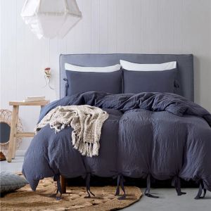 Definir tamanho americano Browknot Lace Up Duvet Capa Conjunto de border e rainha borboleta