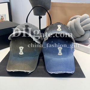 Tasarımcı Kovboy Beyzbol Kapağı Yıkanmış Denim Cap Trend Yırtık Şapka Sokak Hip Hop Şapkası Erkekler Spor Güneş Şapkası Seyahat Güneşlik Şapkası