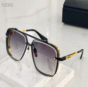 Mens óculos de sol Men óculos de sol Edição limitada Seis homens Design K Gold Retro Square Frame Crystal Cutting Lens com grade destacável 5287904