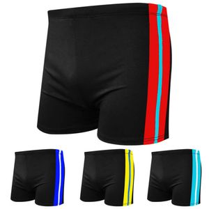 Men's Swimwear Mens swimming pants with a running capacity of 100-180 pounds fat and enlarged fashionable color blocking flat angle hot spring swimming pants