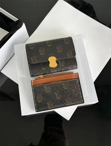 Luxurys Womens Triemens Cardholder Fashion Men Key Coin Purse 디자이너 진짜 가죽 지갑 카드 홀더 클래식 플랩 지갑 열쇠 파우치 주최자 클러치 키 체인