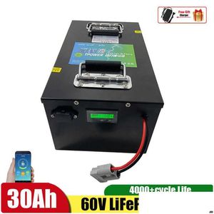 Batterie 60v 30ah lifepo4 batteria con BMS per barca per bici elettriche in bicicletta Triciclo industriale Aggiungi 5A Charger Drop DHSR6