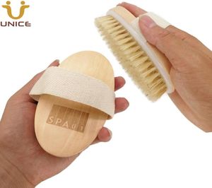 MOQ 50 PCS OEM Boar borst Bad Body Brush Anpassad logotyp Trähandelsrengöring Borstar för dusch Badrumsverktyg PROMOTION G1644532