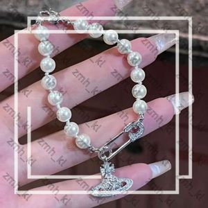 Fashion Brand Designer Jewlery Luxury Hip Hop Jewlery Planet Saturn Pins Pearls Full Of Diamonds Individuality Crowd Confession Viviane Westwood Bracelet 139