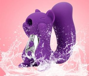 Squirrel Sculpt Tongue Vibrator Silicone Nipple Sucker 10 Frequency Clitoris Licking Sucking Sex Toys For Couples219E3354301