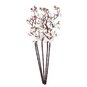 Dekorativa blommor 5 datorer Fake Cherry Home Decor Artificial Plum Blossom Bouquet Wedding Decoration