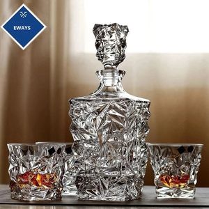 EWAYS Crystal Glass Wine Red Bottle Decanter Whiskey Liqour Pourer Home Bar Vodka Beer Jar Jug JR 240429