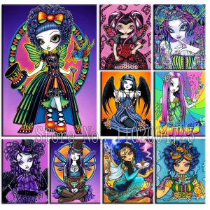 Stitch Diy Diamond Painting Minikin Bambola cartone animato Diamond Mosaico ricamo grande eyes Girl Girl Cross Kits Kits Decor Home Handicraft