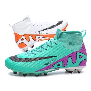 Boots New Outdoor Football Boots Men Breathable FG Long Spikes Breathable Soccer Shoes Ultralight Highquality Grass Cleats Training