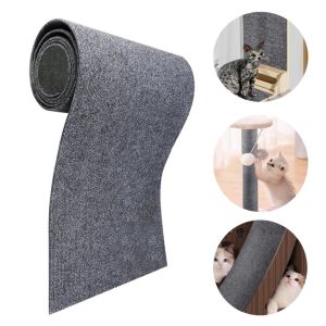 Hus grå självhäftande filt tyg trimmbar självadhesiv mattmatta för kattträdställen låda box cat skrapbräda