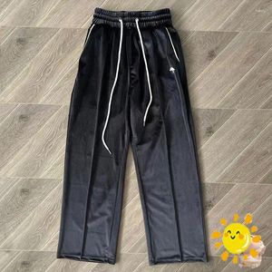 Herrenhose 24SSS Streetwear Wildleder gestickt in der Vertabrae Jogginghose Männer Frauen hochwertige Jogger Schweiß Terry Hosen