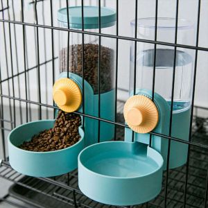 Feeders Cat Cage Hanging Automatic Drinking Fountain Feeder Large Capacity Kitten Puppy Rabbit Feeding Bowl Water Drinker Pets Supplies