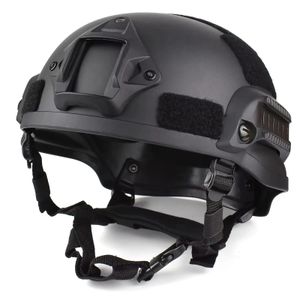 Mich 2002 Combat Protective HelmetとサイドレールNVGマウントエアソフト戦術的な軍事ペイントボールハンティング240428