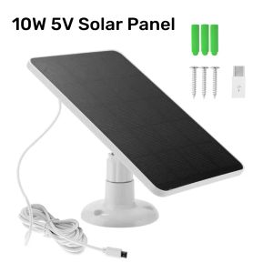 Câmeras 10W 18W Painel solar ao ar livre à prova d'água com 3 metros TIPEC Micro porta 5V Carregamento para ventilador de telefone EUFY WYZE BATHERN CAMISER