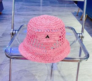 2022 Designer Bucket Hat 6 Färger Kvinnor Luxurys Designers Straw Hats Mens Fisher Sunhats Holiday Beanies Caps Fashion Strawhat BR5244681