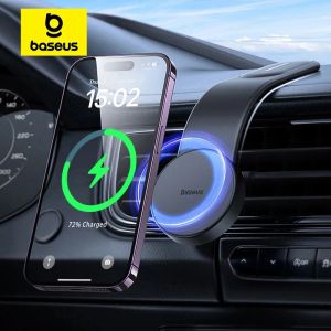 Подставки Baseus Magnetic Bendable 15W Car Mobile Phore Holder Delless Holder Thone Chone для iPhone 1215 Dashborad Center Console