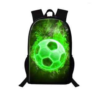 Рюкзак зеленый пламя футбольная школа сумка с высокой емкость