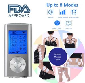 Máquina elétrica recarregável de massageador Carevas 8 Modos TENS Unidade Unidade de pulso portátil Terapia estimuladora do músculo Body17096660