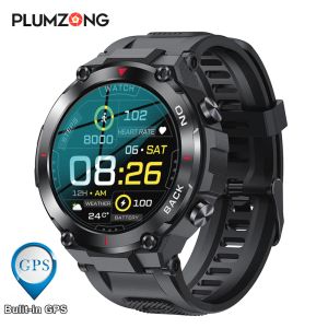 СМОТРИ 2023 Новый GPS -трек Smart Watch Men Men Hearn Cries Oxygen Monitor IP68 Водонепроницаемые 480 мАч интеллектуальные часы на заказ