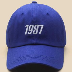 Boll Caps New Unisex Fashion Code 1987 Pea Hat Korean Design Baseball Hat C Outdoor Street Leisure Sun Hat Sun Hat J240506