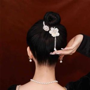 Andra nya Camellia Pearl Tassel Hairpin Korean Simple Ponytail Hair Clip Liu Haibian Clip Shark Hairpin Hair Accessories Women