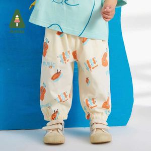 Trousers Amila Baby Pants 2023 Summer New Girl Cool Antibacterial and Mosquito Resistant Trousers Baby and Toddler Clothing 0-6 YearsL2403