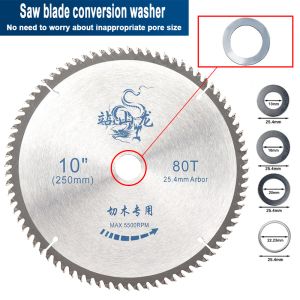 Zaagbladen 10 Inch 250mm Circular Saw Blade 80/100 Teeth Carbide Saw Discs Dremel Wood Cutter Flat Cutting Disc for Wood Tool