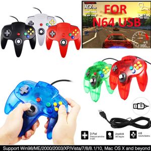 Fareler Klasik Denetleyici Kablolu Nintend N64 Video Oyunu için Joystick Windows PC/Mac Dizüstü Bilgisayar için USB Kablolu Gamepad N64