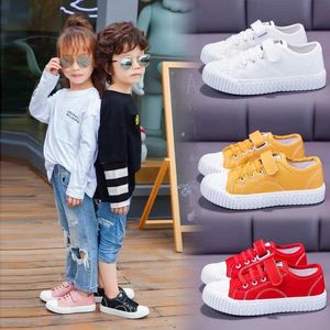 Sneakers White Classic Casual Canvas Breattable Boys Brand Preschool Girls Sportskor Barnen Q240506