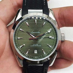 Watch Watch Realoj الساعات AAA AAA Mechanical Watch Oujia Haima Three Needle Six Calendar Green Automatic Watch