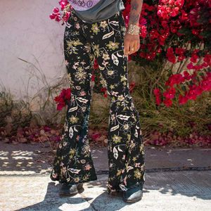 Spodnie damskie Capris Women Summer Retro Druku