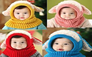 Novo cachorrinho ovelha para garotas infantil chapéus bebê chapéu de malha de crochê de inverno conjunto de criança balaclava quente balaclava esportes ao ar livre scar5374486