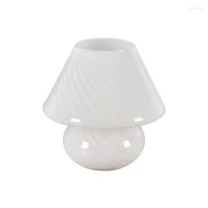 Table Lamps Hand Blown Glass Lamp Bedside Desk With Shade For Home Decoration -White