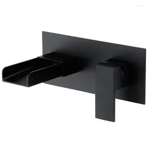 Bathroom Sink Faucets Basin Faucet Black In-Wall Chrome Waterfall Tap Mixer Set Combination Blanoir With Box