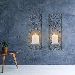 Mum Tutucular 2 PCS Retro Stil Sconce Duvarı Montajlı Raf Çözümü Yaşam için Demir