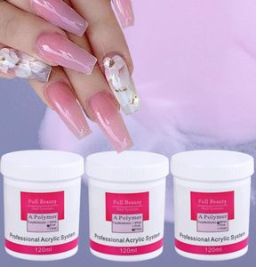 Akrylpulver vätskor 120 ml pulver förläng gel nagellack klar rosa vit snidning kristall 3d konst manikyr4916113