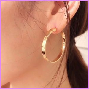 Hoop Earrings Designer Jewelry Titanium Steel 18K Rose Gold with Daimonds Love Earring for Women Hoops Fashion Studs C Box