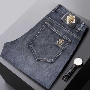 Men's Jeans designer jeans men's spring and summer thin high waist elastic straight loose business casual men's jeans