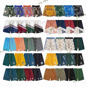 Shorts masculinos shorts shorts rhude short cápsula masculina calça de praia de verão material malha suor respirável solto fitness basquete