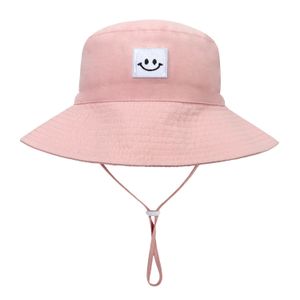 دلو قبعة طفل شمس قبعة تجفيف سريع upf50+ ابتسامة الوجه قبعة واقية من الشمس للأطفال قبعة شاطئ الأطفال