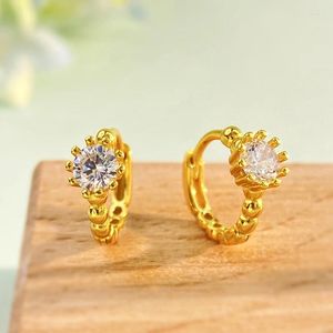 Hoopörhängen DWJ Real 925 Sterling Silver Simple Cubic Zirconia Round For Women Gold Color Fine Jewelry Selling Pendientes