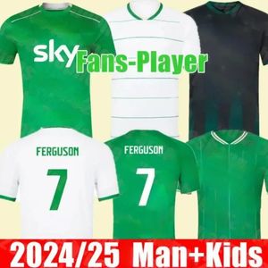 İrlanda Futbol Forması 2024 Euro Kupa Çocuk Kiti Robinson Obafemi Ev Uzakta 24/25 Ulusal Eleme Şık Özel Yeni Futbol Gömlek Beyaz Ferguson Browne Brady