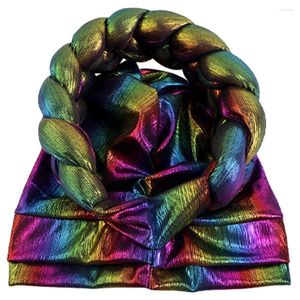 Bergs Blumenkopf Afrikanischer Hut Schal Frauen Haarzubehör Turban, um Wraps Elastic Motornet für Polyester Spandex Stirnband zu weben